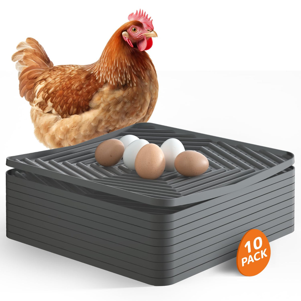 Chicken Nesting Pads for Coop Bedding, Washable Nesting Box Liners for Chicken Laying Boxes, 12"x 12", 6 Pack
