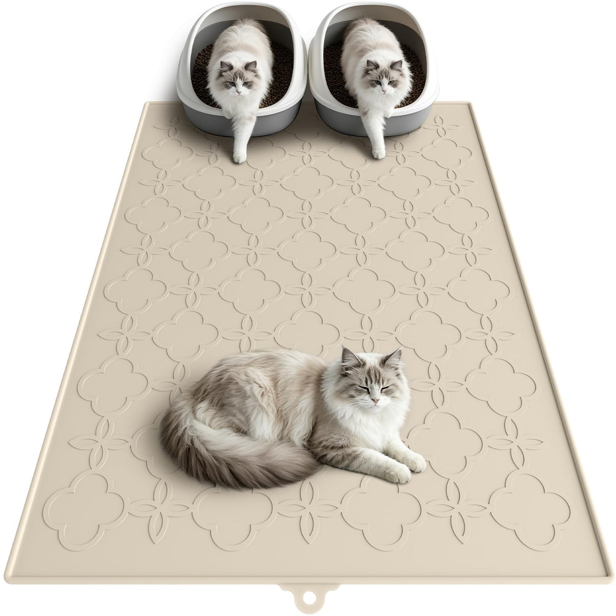 Large Silicone Dog Food Mat with Raised Edge, Waterproof Non-Slip Pet Feeding Mat for Floors, Dog Bowl Mat for Food and Water, Spill Proof Cat & Dog Feeding Placemat, Easy Clean, 34 x 22, Gray