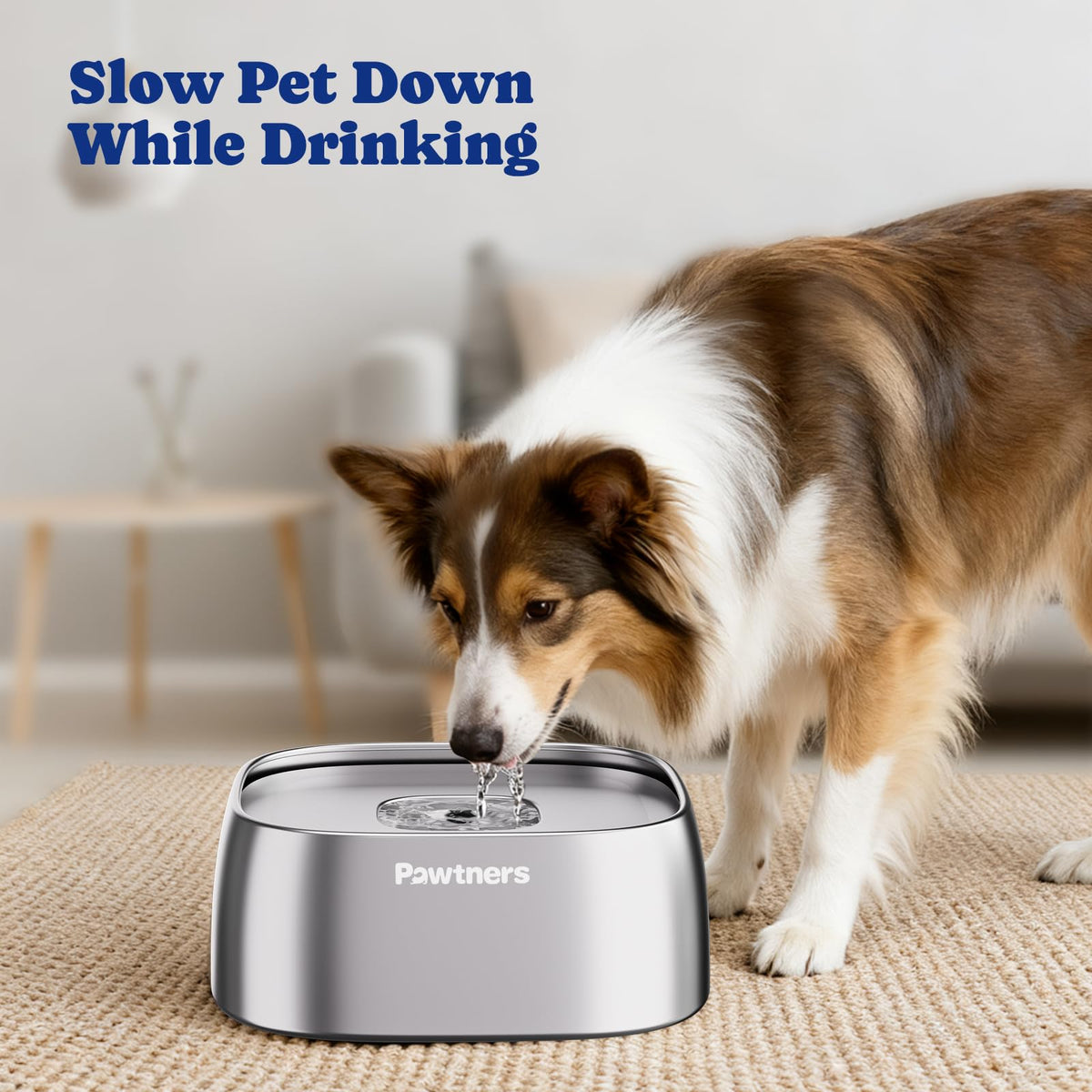 All Stainless Steel Dog Water Bowl No Spill,135oz Anti-Splash Dog Bowl with Non-Slip Base, Spill Proof for Medium Large Messy Drinkers, Slow Drinking, Slobber Stopper,Easy to Clean