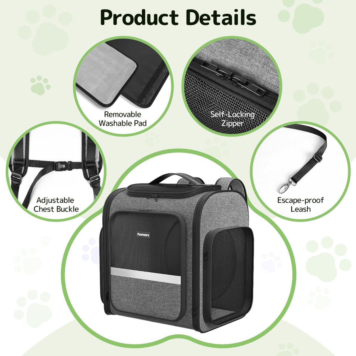 Cat Backpack with Detachable Play Tunnel, 2 in 1 Cat Tunnel Backpack Suitable for Carrying & Playing, Expandable Dog Backpack for Small Medium Kitten Puppy, Suitable for Travel Hiking Camping